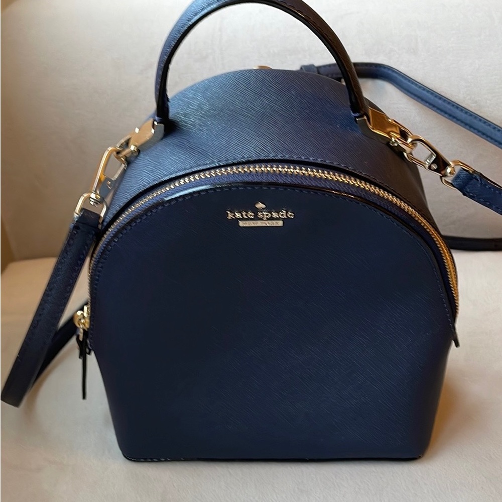 Kate Spade Navy Leather Dome Crossbody/Backpack